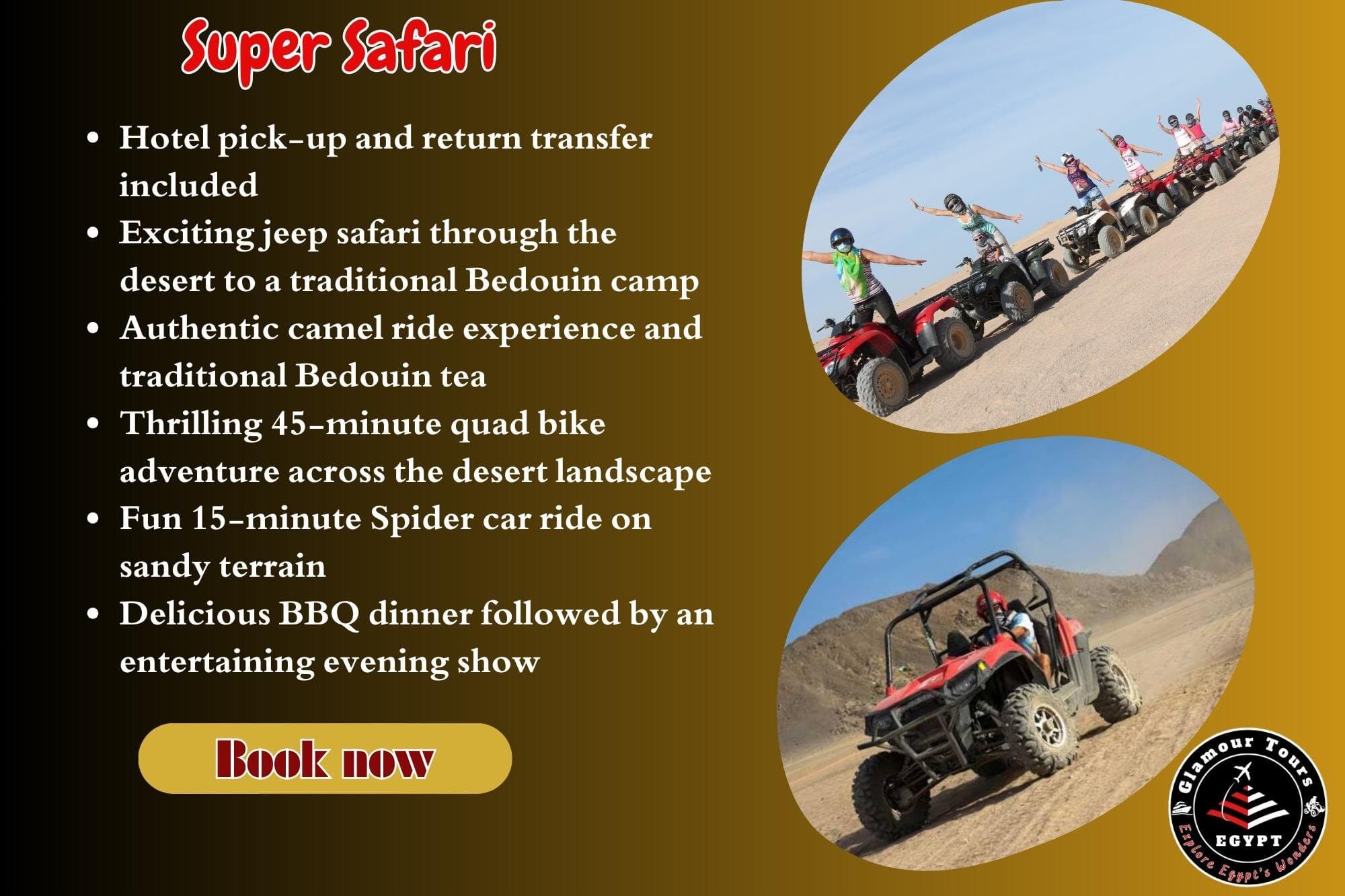 Super Safari in Hurghada: Quad Bike, Spider Car, Jeep & BBQ