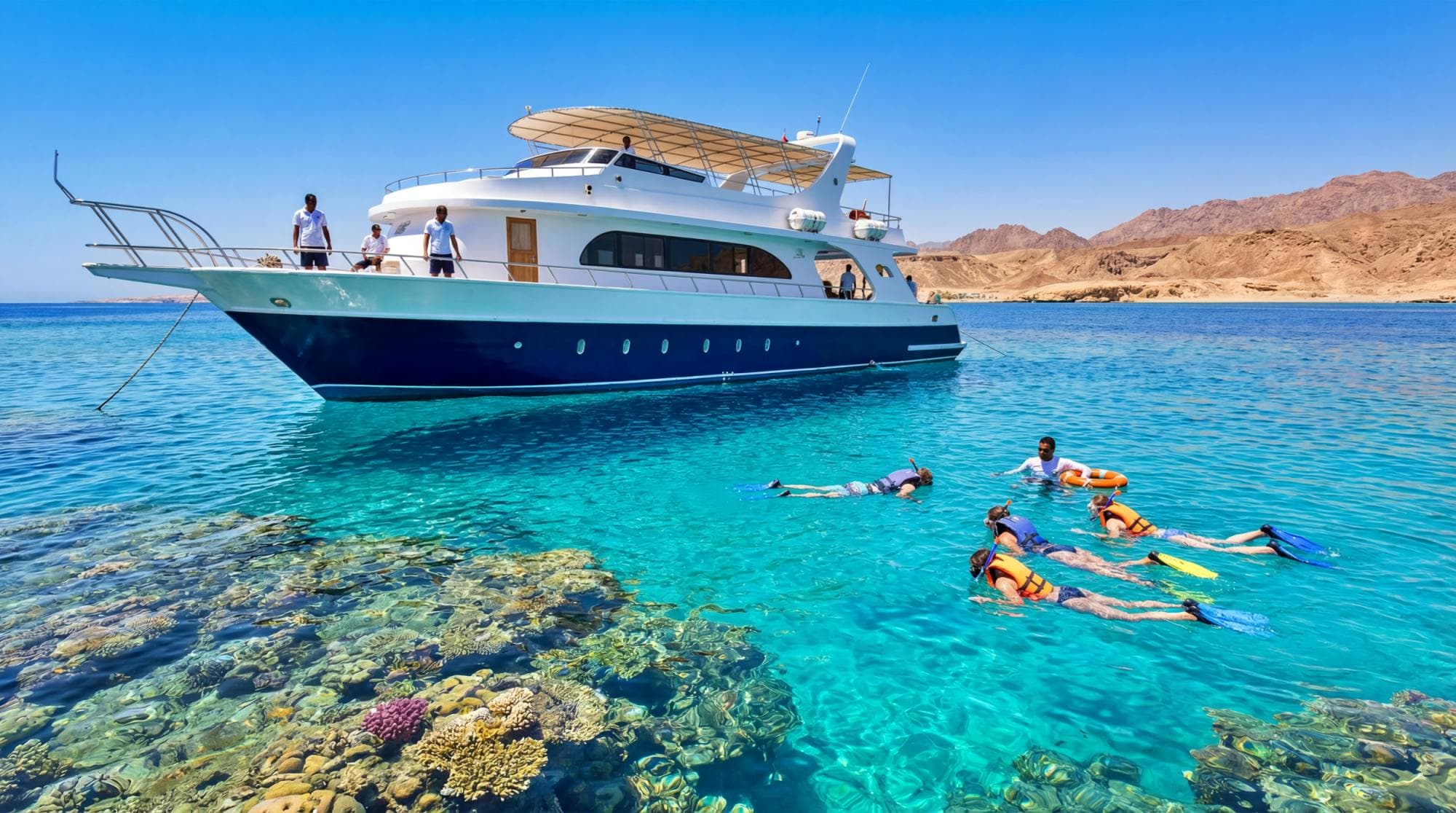 Sunset family cruise to Ras Mohammed National Park with refreshments