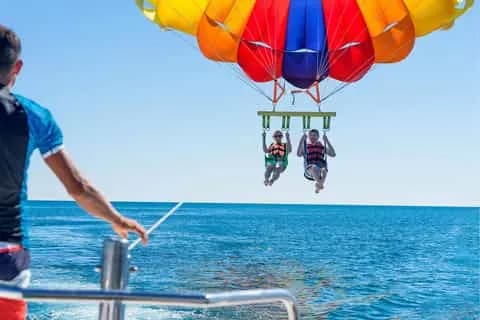 Parasailing over the Red Sea