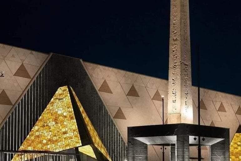 walking tour Grand Egyptian Museum, King Tut Gallery, Solar boat