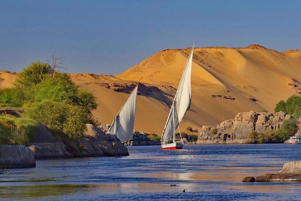 From Aswan enjoy a Full day Felucca sailing from the morning till sunset