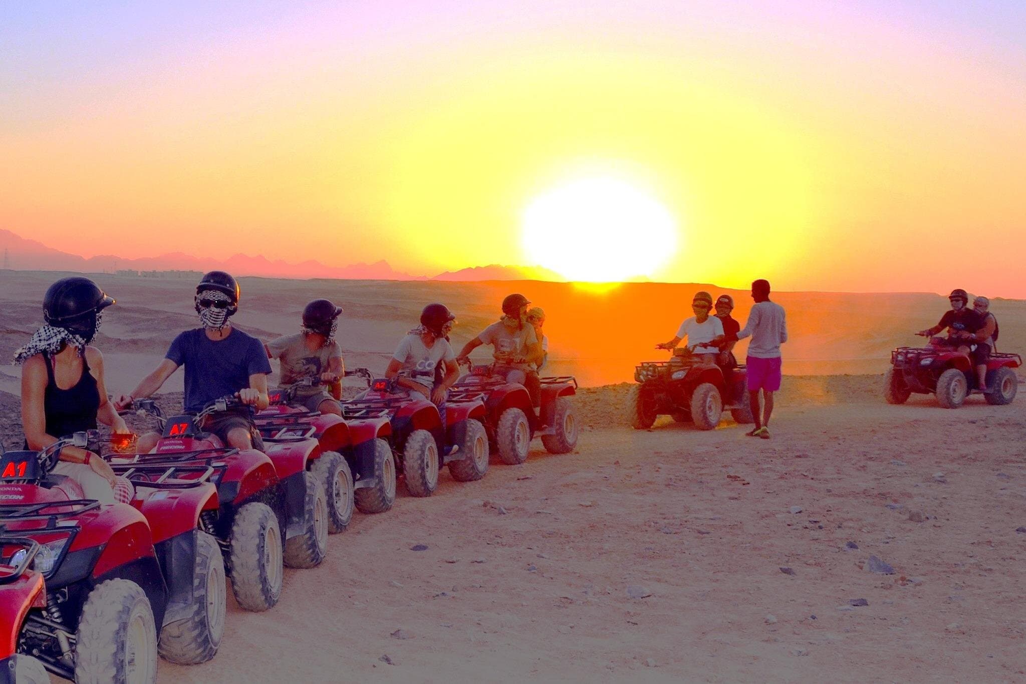 Hurghada, Red Sea sunset desert safari trip by quad bike