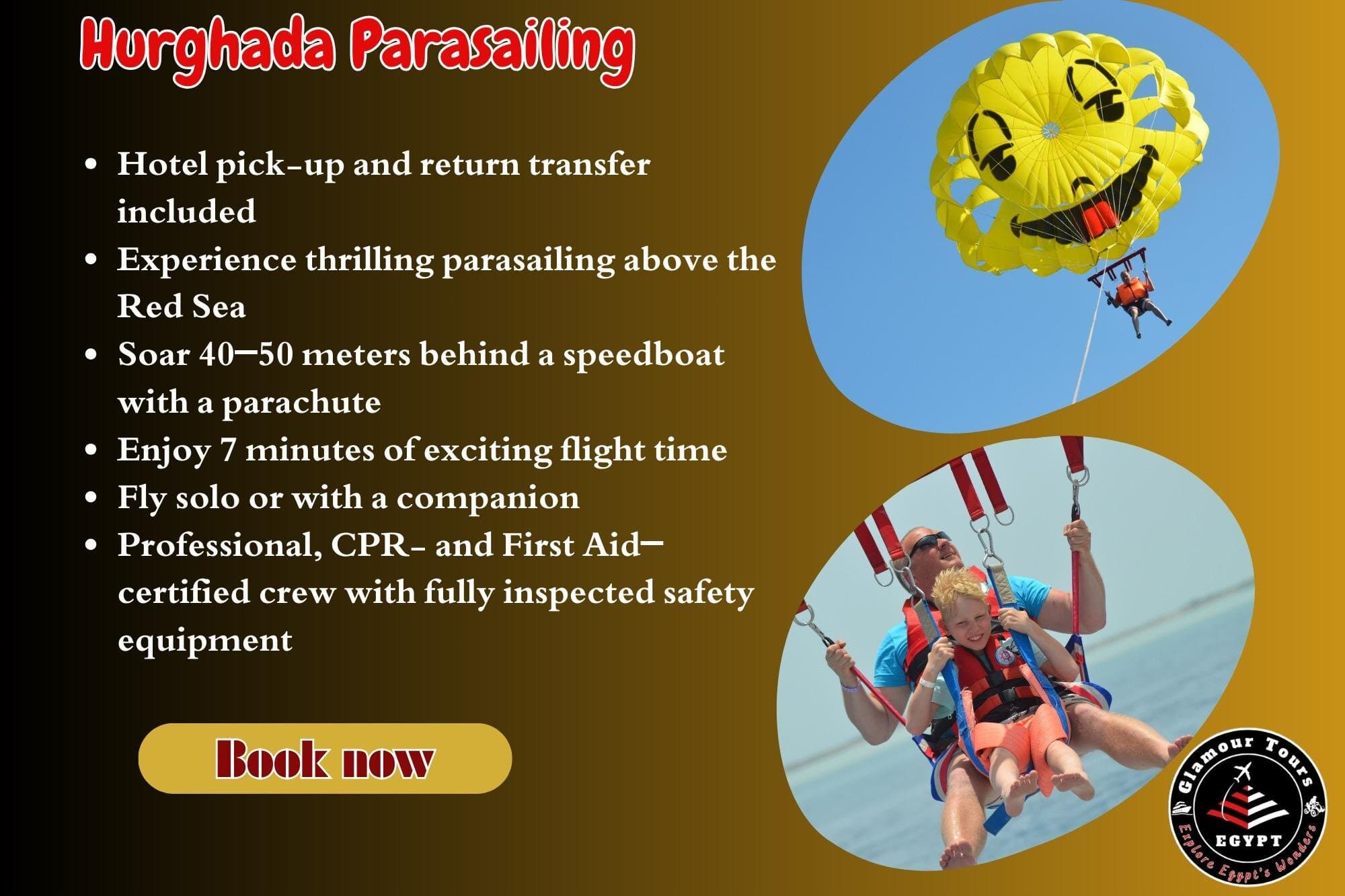 Fly too High with Hurghada Parasailing Adventure