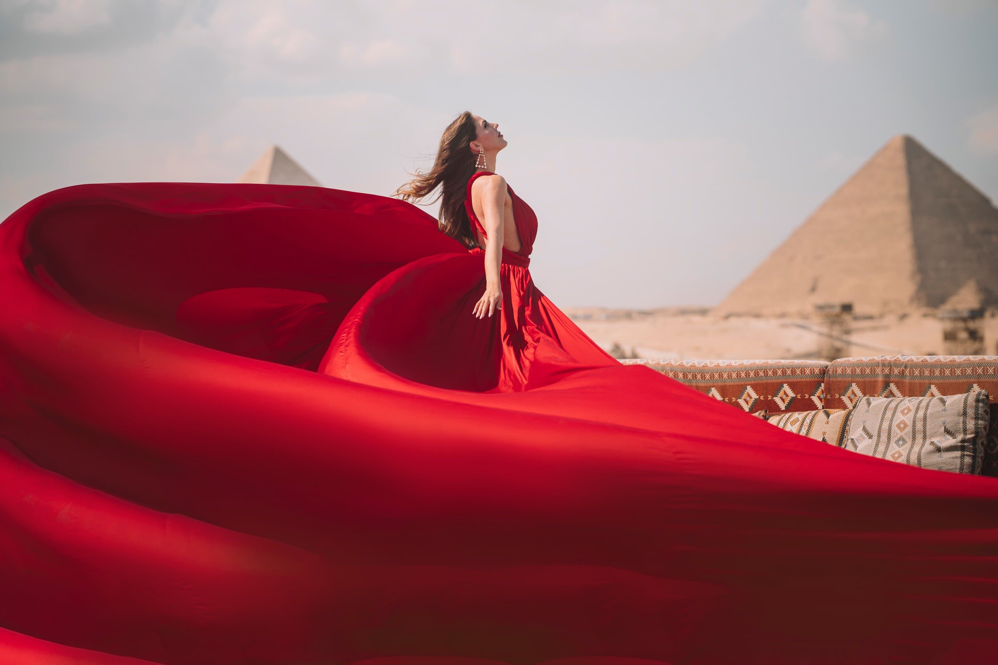 Epic Flying Dresses in Egypt - 4 Hours Private Photoshoot in Giza