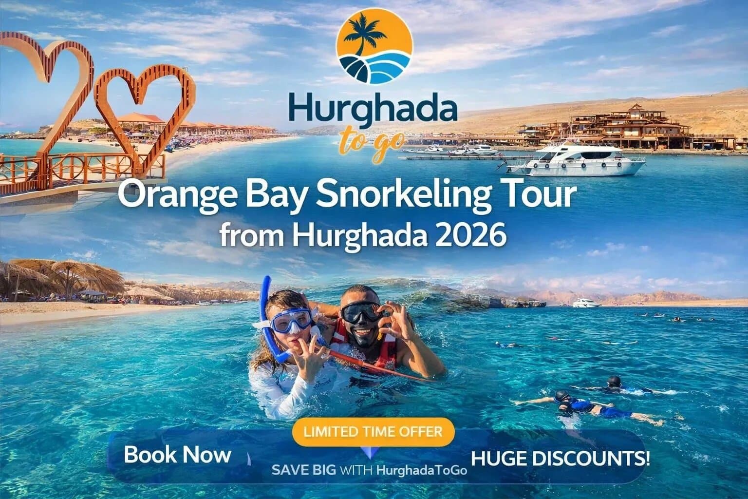 Hurghada Orange Bay VIP Boat Trip Snorkeling Lunch Hotel Transfer